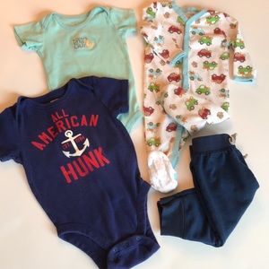 Lot of 6-18M Baby Boy's Bundle Outfits Print